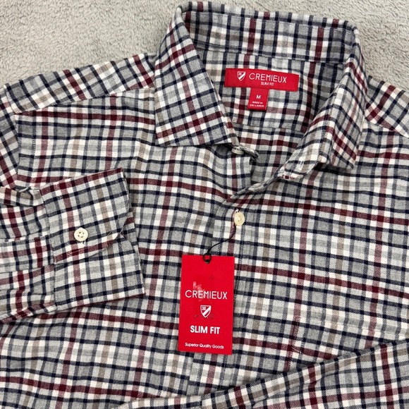 Daniel Cremieux Other - Cremieux Mens Medium Slim Fit Plaid Button Down Long Sleeve‎ Casual Shirt NWT!
